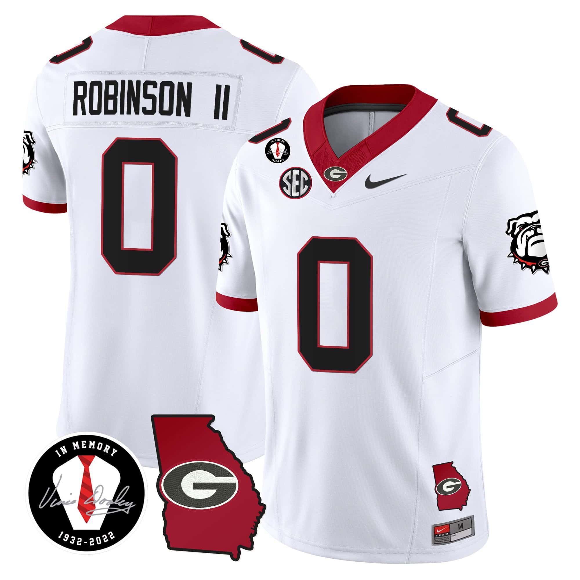 Men Georgia Bulldogs #0 Robinson ii White 2024 Nike Vapor NCAA Jersey style 1->indianapolis colts->NFL Jersey